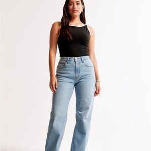 Abercrombie & Fitch Light Blue Wide Leg Straight Leg Jeans